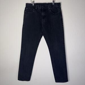 Gap Men’s Slim Flex Black Denim Jeans Grunge 36x34 (36x32) Straight Leg Classic